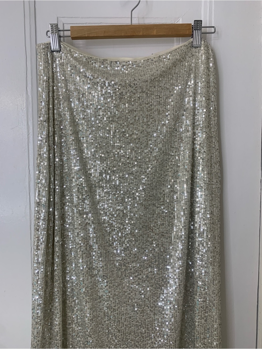 NWT Z Supply Saturn Sequin Skirt in Silver Size L